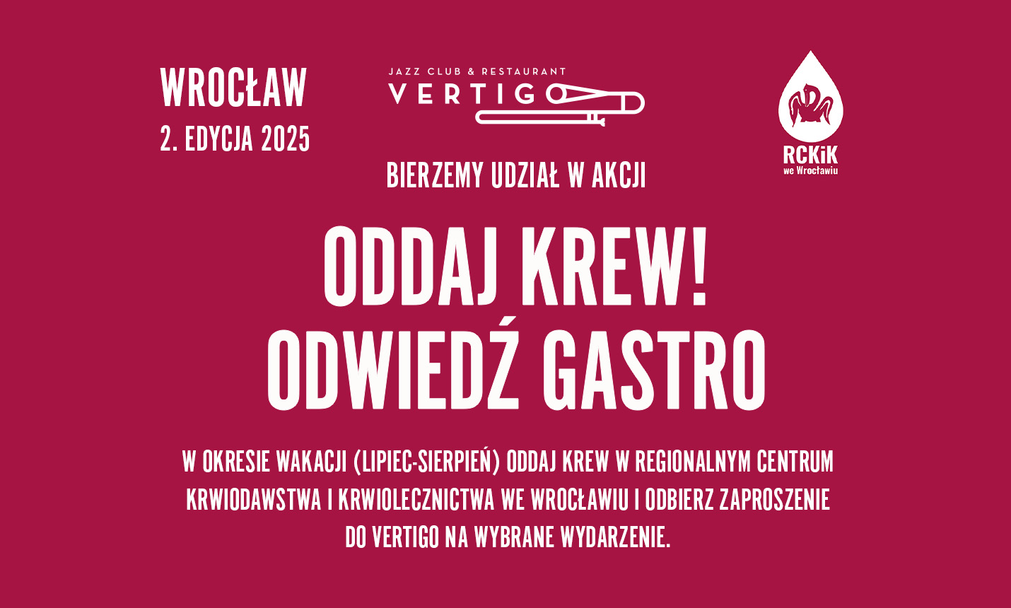 Kolejny rok wspieramy „Oddaj krew – odwiedź gastro”